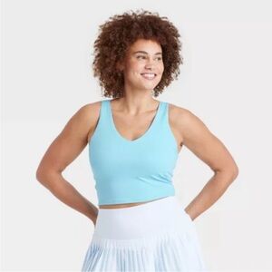 All in Motion Sky Blue Athletic Top Flex V Neck Crop Bra Size XL | NWT